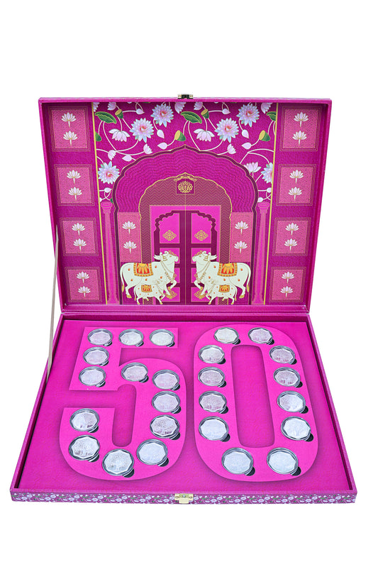 Royal Pichwai Silver Coin Box