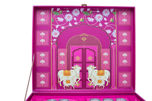 Royal Pichwai Silver Coin Box