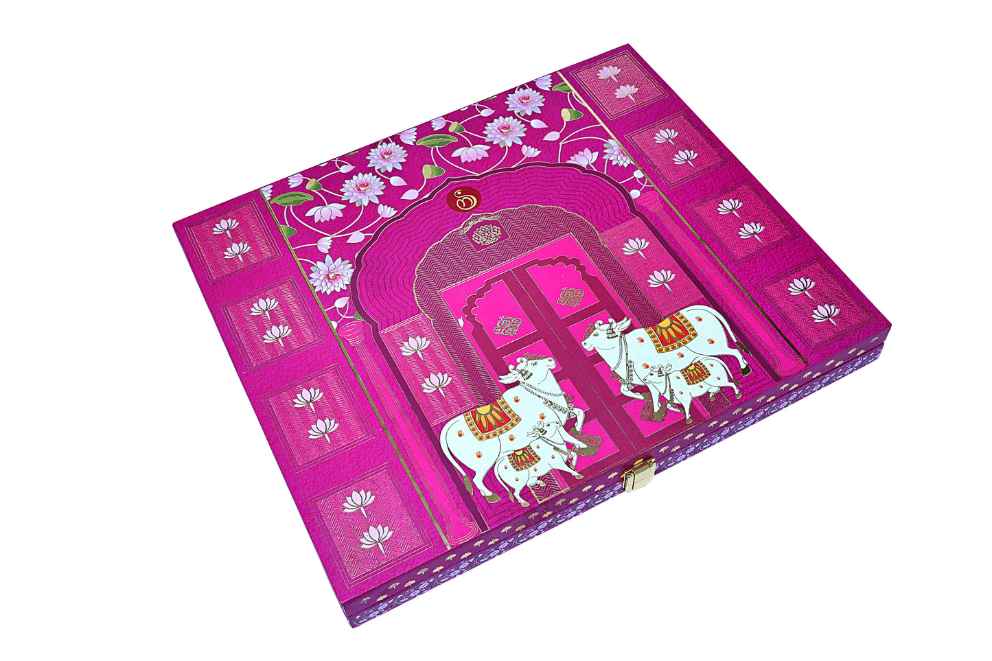 Classic Pichwai Silver Coin Box